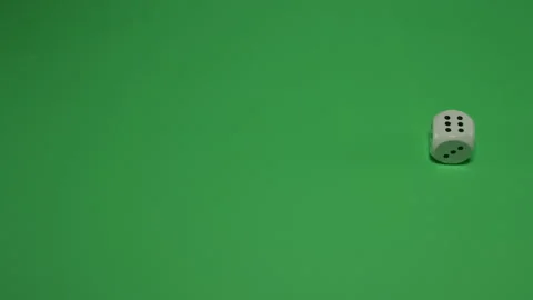 Dice Rolling number 6 on Green screen Chroma key pt11 of 12 Stock Footage 240187755