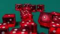 Dice rolling slow motion closeup DOF casino gambling gaming Vegas 4K 4k or 4k+ Resolution