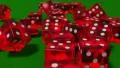 Dice rolling slow motion closeup DOF casino gambling gaming Vegas 4K 4k or 4k+ Resolution