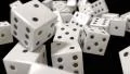 Dice rolling slow motion closeup DOF casino gambling gaming Vegas 4K 4k or 4k+ Resolution