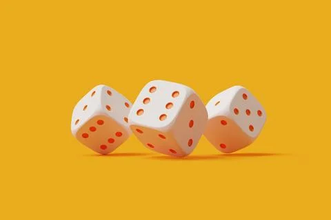 Dice Rolling on a Warm Yellow Surface Stock Illustration
