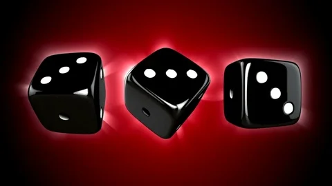 Dice rotating in red background  Stock Footage 79774281