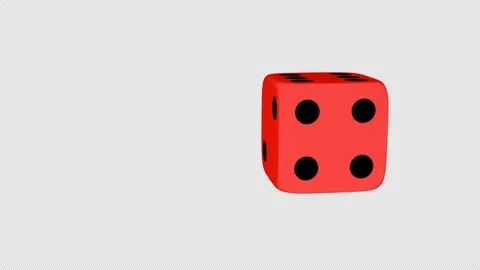 Dice rotation 4K loop animation on transparent background Видео 342634549