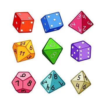 Dice set cartoon vector illustration Stock Illustration