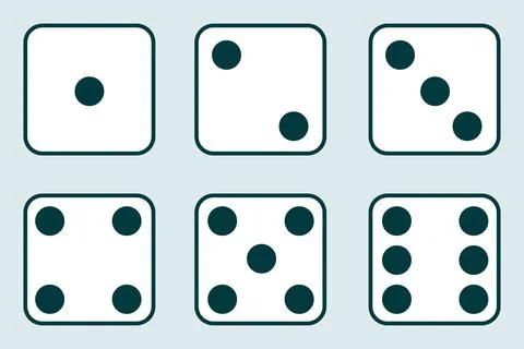 Dice, set of vintage dices isolated on a light background. Vector Stock Illustration