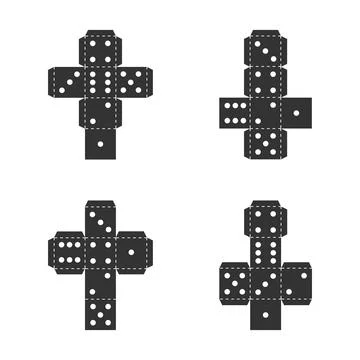 Dice simple flat black vector isolated on white background Illustrazione stock