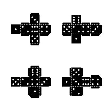 Dice simple flat black vector isolated on white background Stock Illustration