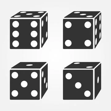Dice simple flat black vector isolated on white background Stock Illustration