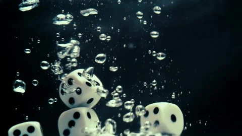 Dice Sink in Water Stock Footage 300887461