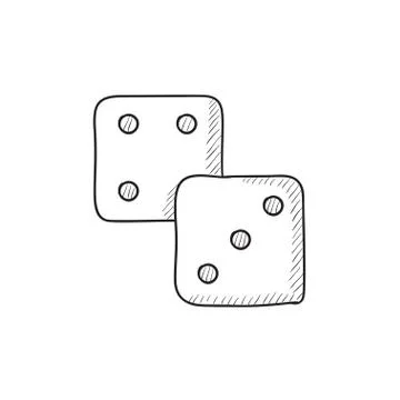 Dice sketch icon Stock Illustration