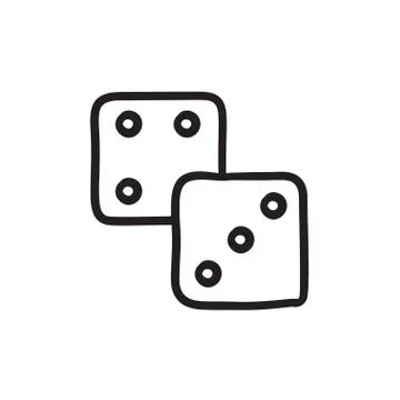 Dice sketch icon Stock Illustration