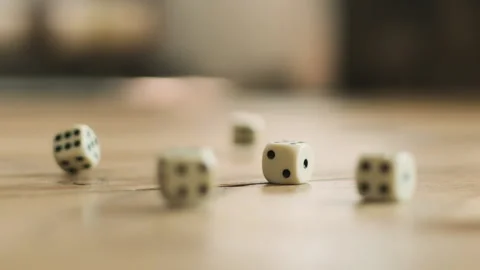 Dice in slow motion Stock Footage 132286360