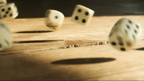 Dice in slow motion Stock Footage 132286404