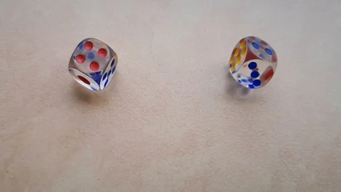 Dice spin on the floor. (slow motion footage 960fps) Stock Footage 111631237