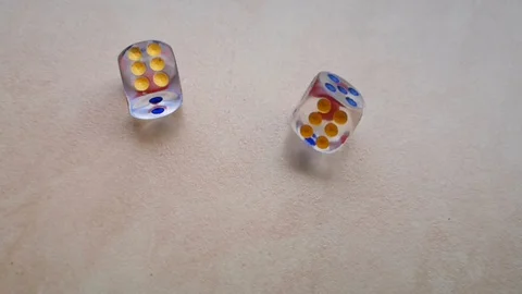 Dice spin on the floor. (slow motion footage 960fps) Stock Footage 111631364