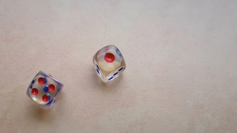 Dice spin on the floor. (slow motion footage 960fps) Stock Footage 111631426