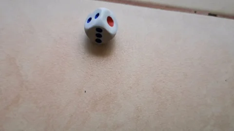 Dice spin on the floor. (slow motion footage 960fps) Stock Footage 111631736