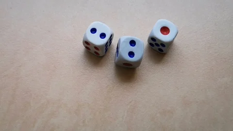 Dice spin on the floor. (slow motion footage 960fps) Stock Footage 111631914