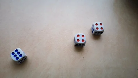 Dice spin on the floor. (slow motion footage 960fps) Stock Footage 111631970