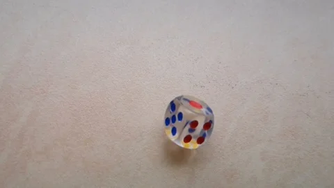 Dice spin on the floor. (slow motion footage 960fps) Stock Footage 111632114