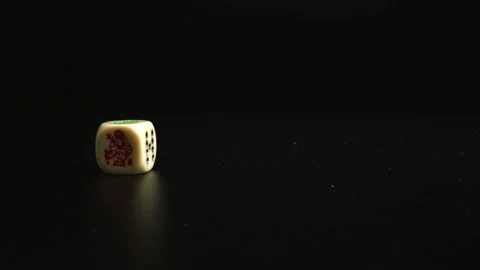 Dice spinning on black table. Dices game, throws. Casino online. Stock Footage 144340138