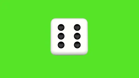 The dice is spinning on the green screen. 3D animation Stock Footage 204775923