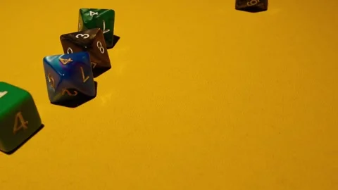 Dice on the table, playing cubes on the table Stock Footage 307499070