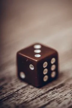 Dice on table, vintage effect. Background for casino games, gambling, luck or Stock Photos