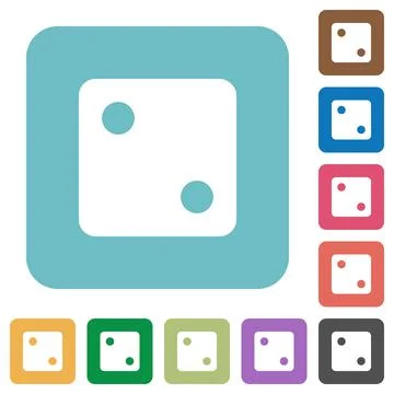 Dice two rounded square flat icons 스톡 일러스트