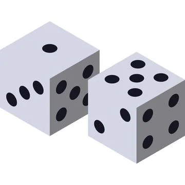 Dice vector casino game cube pair icon Stock Illustration