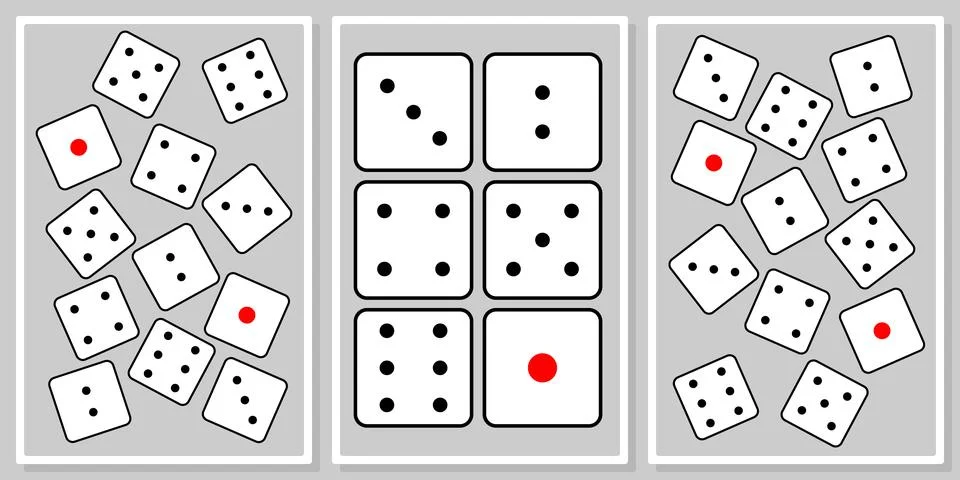 Dice, wall art vector set Stock Illustration