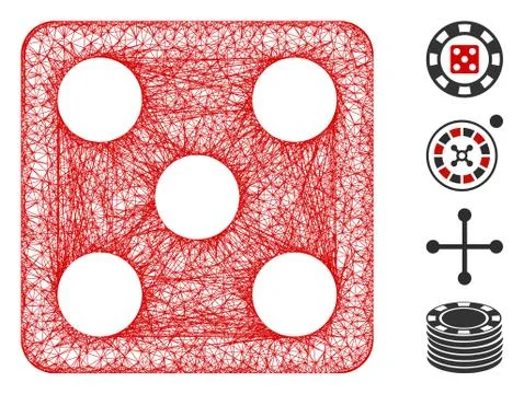 Dice Web Vector Mesh Illustration Illustrazione stock