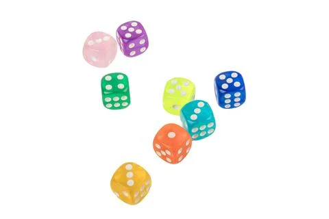 Dice. white background. dice, close-up. several dice for the game 스톡 사진
