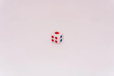 Dice on a white background, dice for playing backgammon or gambling 写真素材