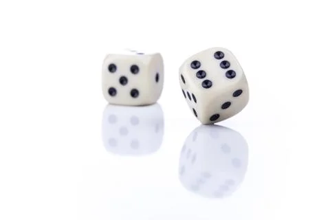 Dice on a white background Foto stock