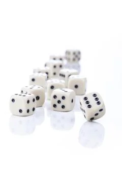 Dice on a white background Foto stock