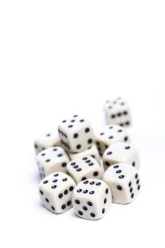Dice on a white background Photos