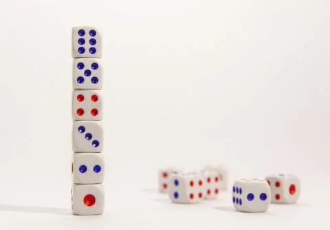 Dice on white background Stock Photos