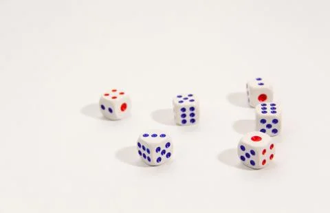Dice on white background Stock Photos