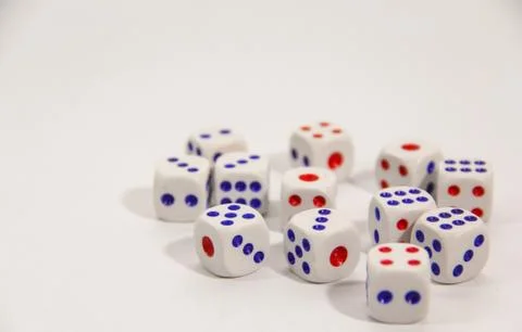 Dice on white background Stock Photos