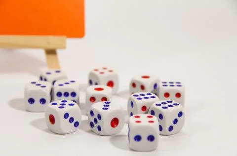 Dice on white background Stock Photos