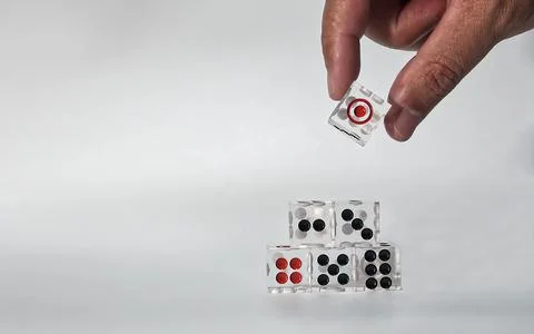 Dice on a white background Stock Photos