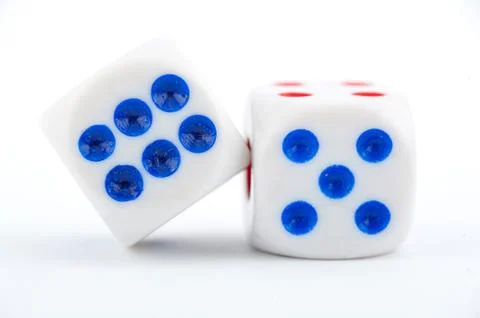 Dice on white Stock Photos