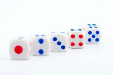 Dice on white Foto stock