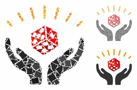 Dice win hands Composition Icon of Tuberous Pieces 스톡 일러스트