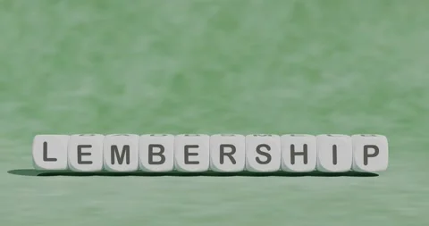 Dice word - MEMBERSHIP, rotating changes word to LEADERSHIP on green background Stock Footage 161083561