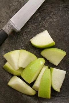 Diced apple chunks Stock Photos