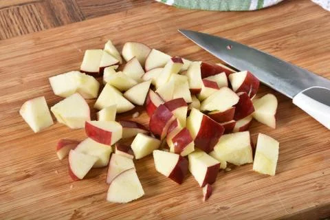 Diced apples Stock Photos