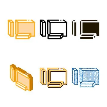 Diced butter icon vector outline designs Stock Illustration