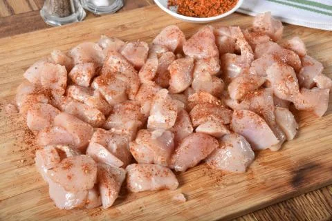 Diced chicken Stock Photos